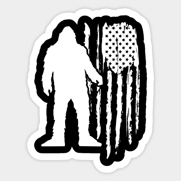 Sasquatch Bigfoot American Flag - Bigfoot - Sticker | TeePublic